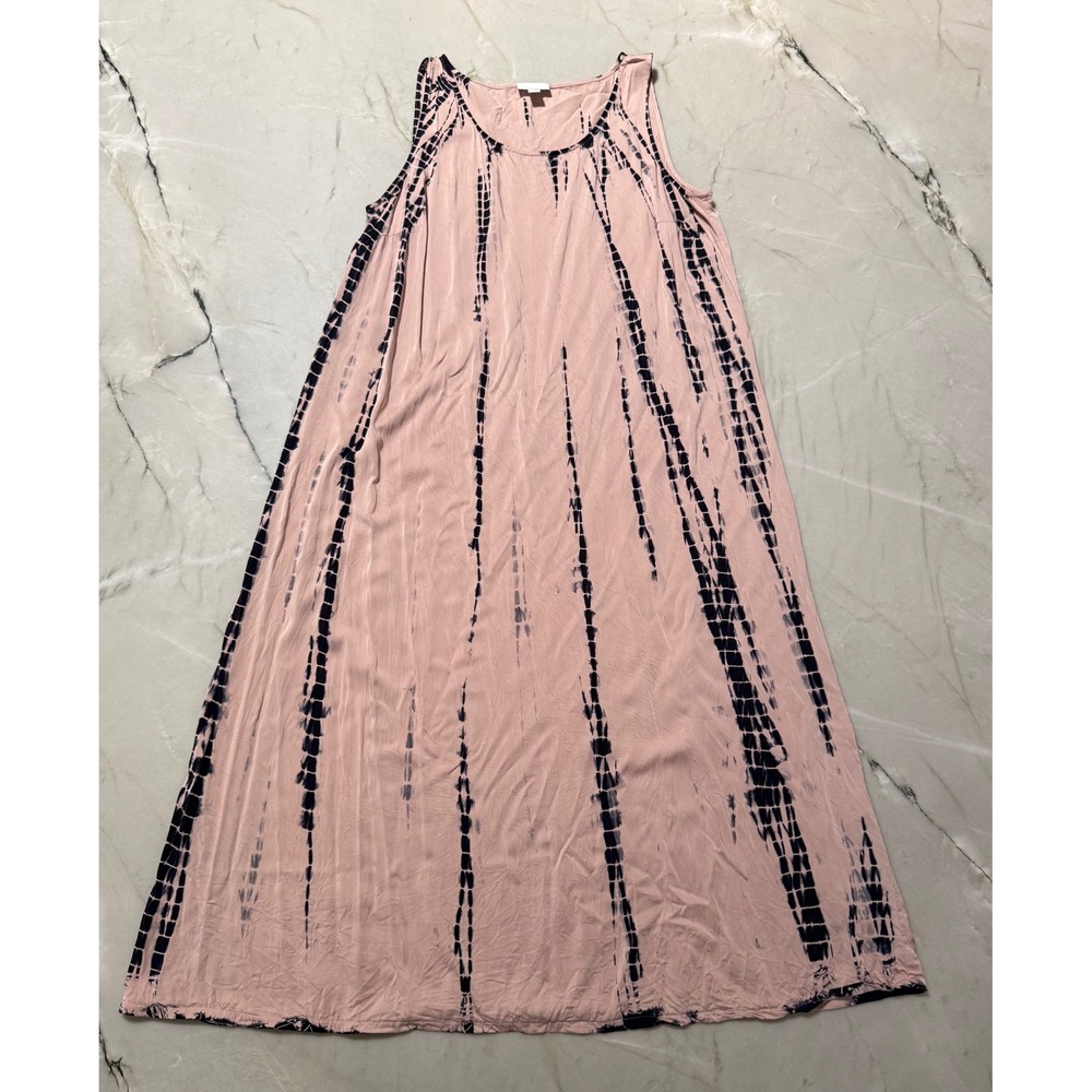 Pure Jill J.Jill Blush Pink Tie Dye Shibori Viscose Maxi Dress Womens Large